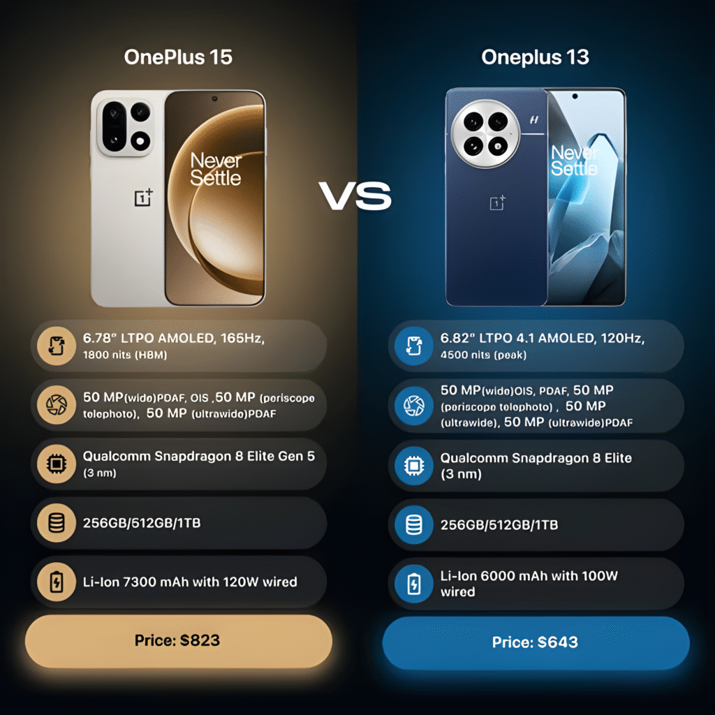 OnePlus 15 vs OnePlus 13